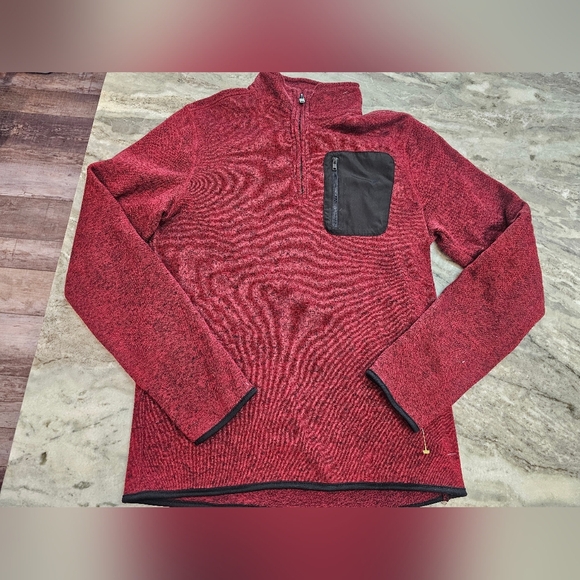 Urban Pipeline Red Black 1/4 Zip Fleece Pullover Men’s Size Small - Picture 1 of 10